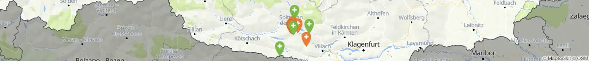 Kartenansicht für Apotheken-Notdienste in der Nähe von Stockenboi (Villach (Land), Kärnten)